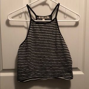 Black and white Stripped razor back tank